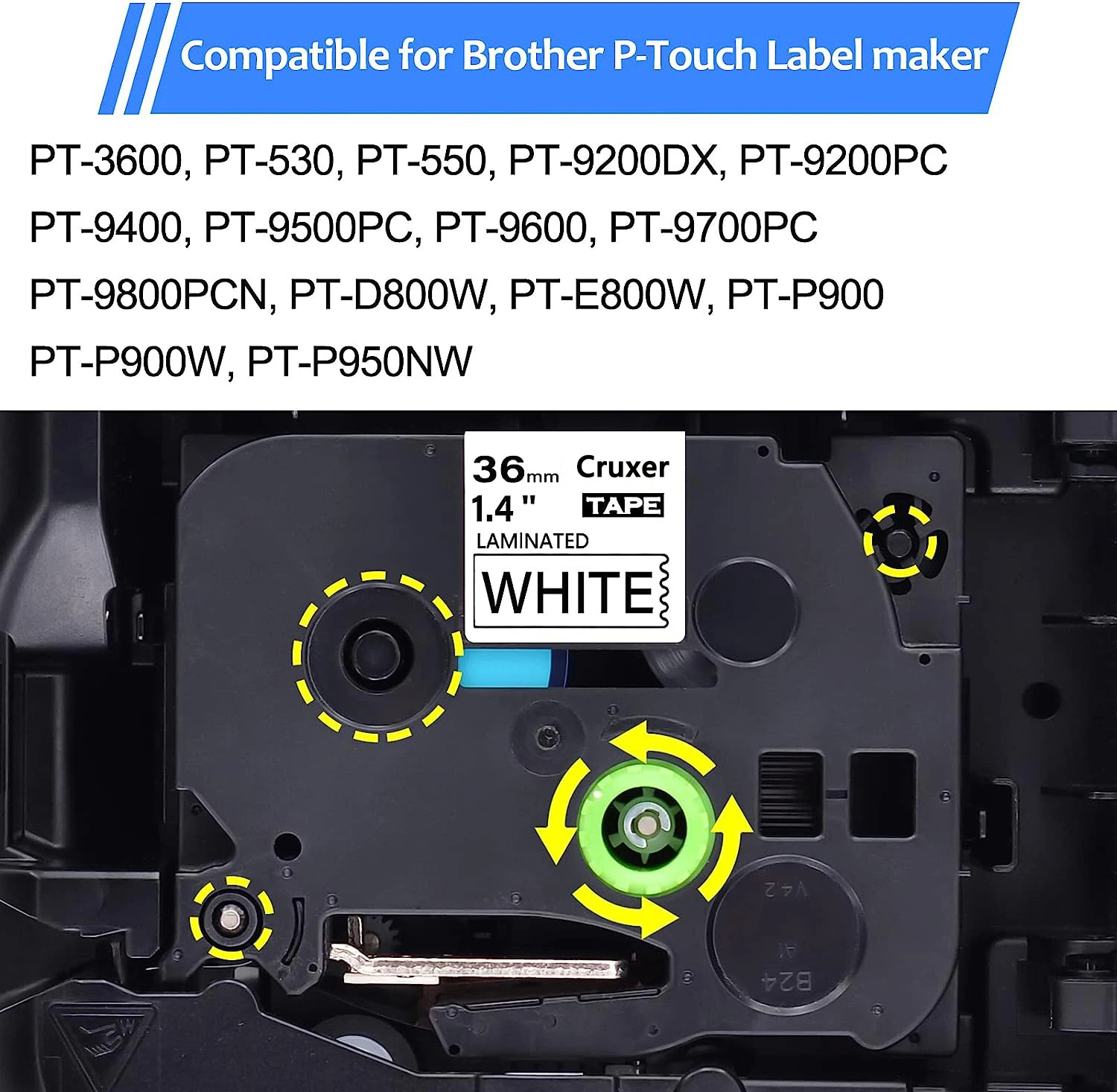 ブラザーP-touch互換の36mmラミネートラベルテープ,ブラザーTZe-261 tze261 tz261と互換性があり,黒,白TZ-261,ラベルプリンターPT-P900