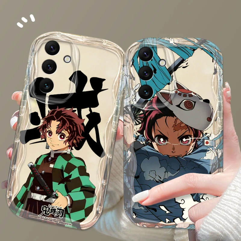 Japanese Anime D-Demon Slayer For Samsung A55 A54 A53 A52 A35 A34 A33 A32 A25 A24 A23 A22 A21S A15 A13 A14 5G Wave Oil Funda