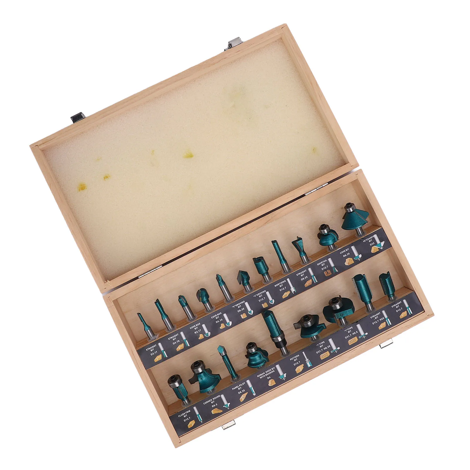 Carbide Router Bits Woodworking Milling Cutter Tongue and  Bit Set for Trimming Engraving Green Carbide Router Bit