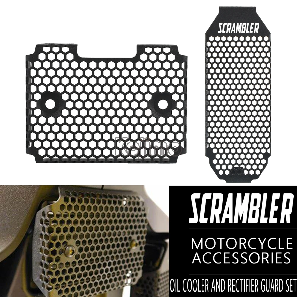 For Ducati Scrambler 800 / Scrambler All Model 2015- 2024 2025 2026 2027 Motorcycle Accessories Oil Cooler Rectifier Guard Set