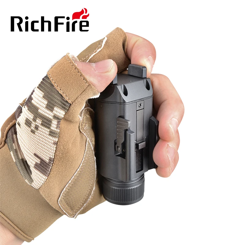 RichFire Magnetic LED Flashlight 2400LM White Light and Laser Combo Police Tactical Accessories 20mm Mount Standard for Hunting