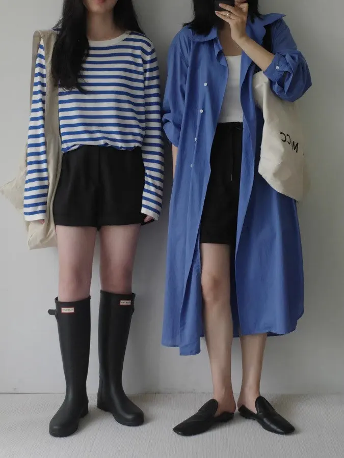 Señoras Azul irt Dr Gentle Lazy Sle Long Dr Mujer Adelgazante Cintura Alta Versión Coreana Temporada Primavera Verano