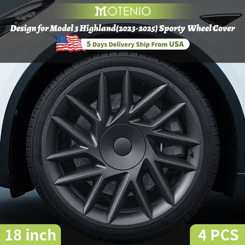 4PCS HubCap for Tesla Model3 Highland 18 Inch Sporty Style Performance Wheel Cap Automobile Full Rim Cover Accessories 2023-2025