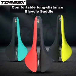 TOSEEK bike Saddle Chromolybdenum steel shock-absorbing bow+ high steel plastic hard shell + EVA/microfiber leather Seat Cushion