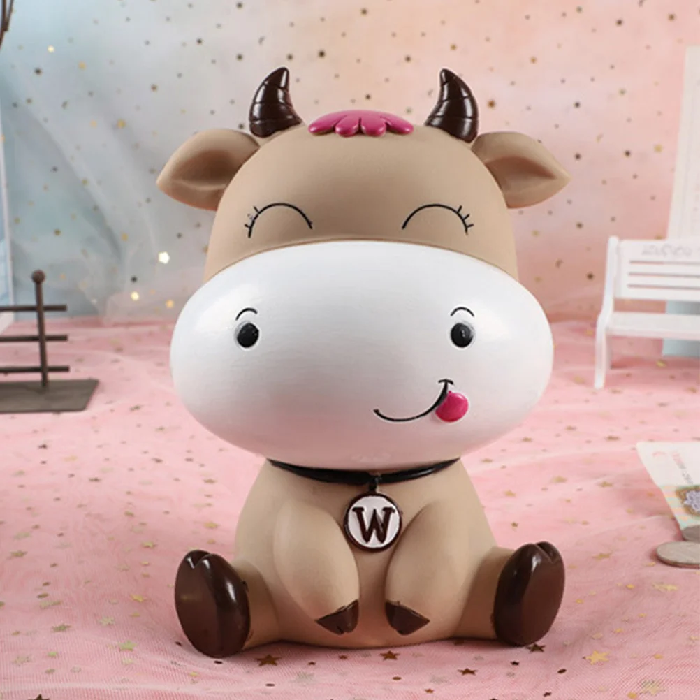

1Pcs Cartoon Bull Saving Pot Kids Coin Bank Adorable Creative Coin Container Home Decoration Kids Saving Pot Desk Decoration