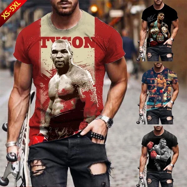 Fashion Summer Boxing Star Mike Tyson 3D Printed T-Shirt Personality Funny Casual Sport Tee Tops Plus Size