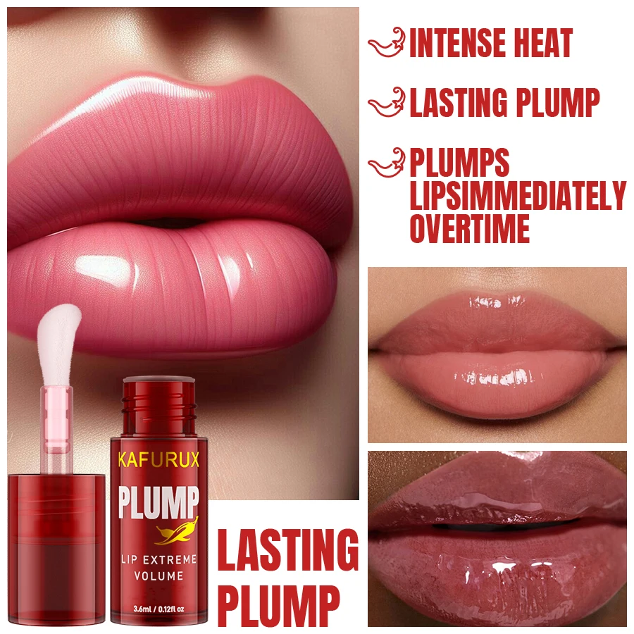3pcs Lip Plump Long Lasting Women Lip Oil Moisturizing Transparent Lip Gloss Serum Instant Volumising Essence Oil Repair Lip Fine Lines Increase Korean Makeup Lip Cosmetic for Women Gifts Lip Beauty