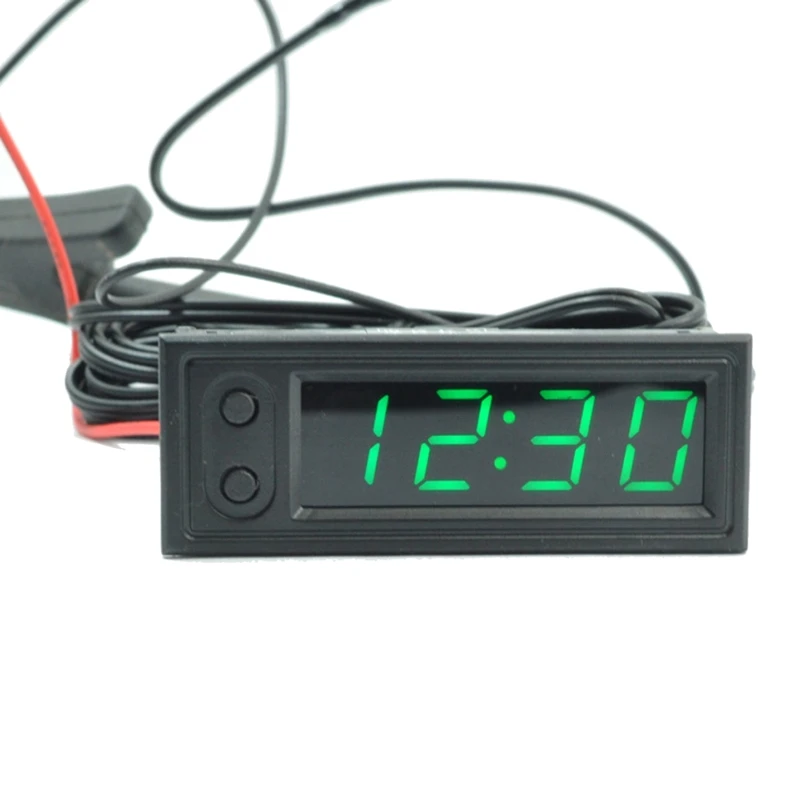 

Thermometer Voltmeter Car 12V 3 in 1 Gauge Electronic Clock LED Digital Display