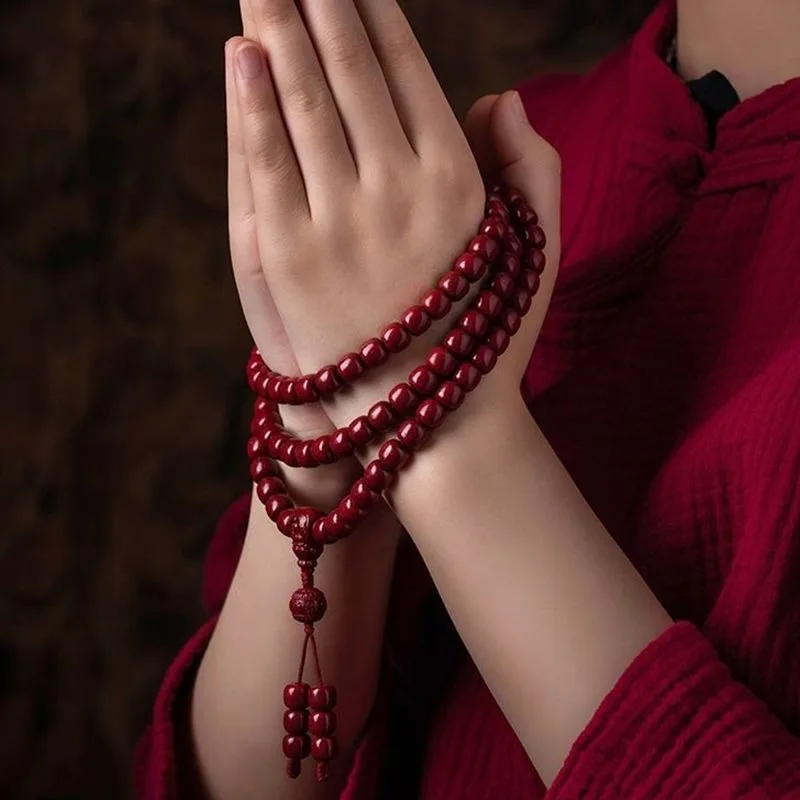 

Purple Gold Sand Cinnabar 108 Buddha Bead Bracelets for Men and Women's Bracelets, Buddha Bead Zodiac Year Multi Circle