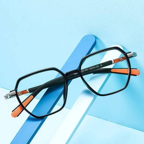 Imagen 2 del producto Voyager Fashion-Polígono de doble Color para niños, antiluz azul, ultraligero TR, prescripción personalizada para miopía e hipermetropía, 5127