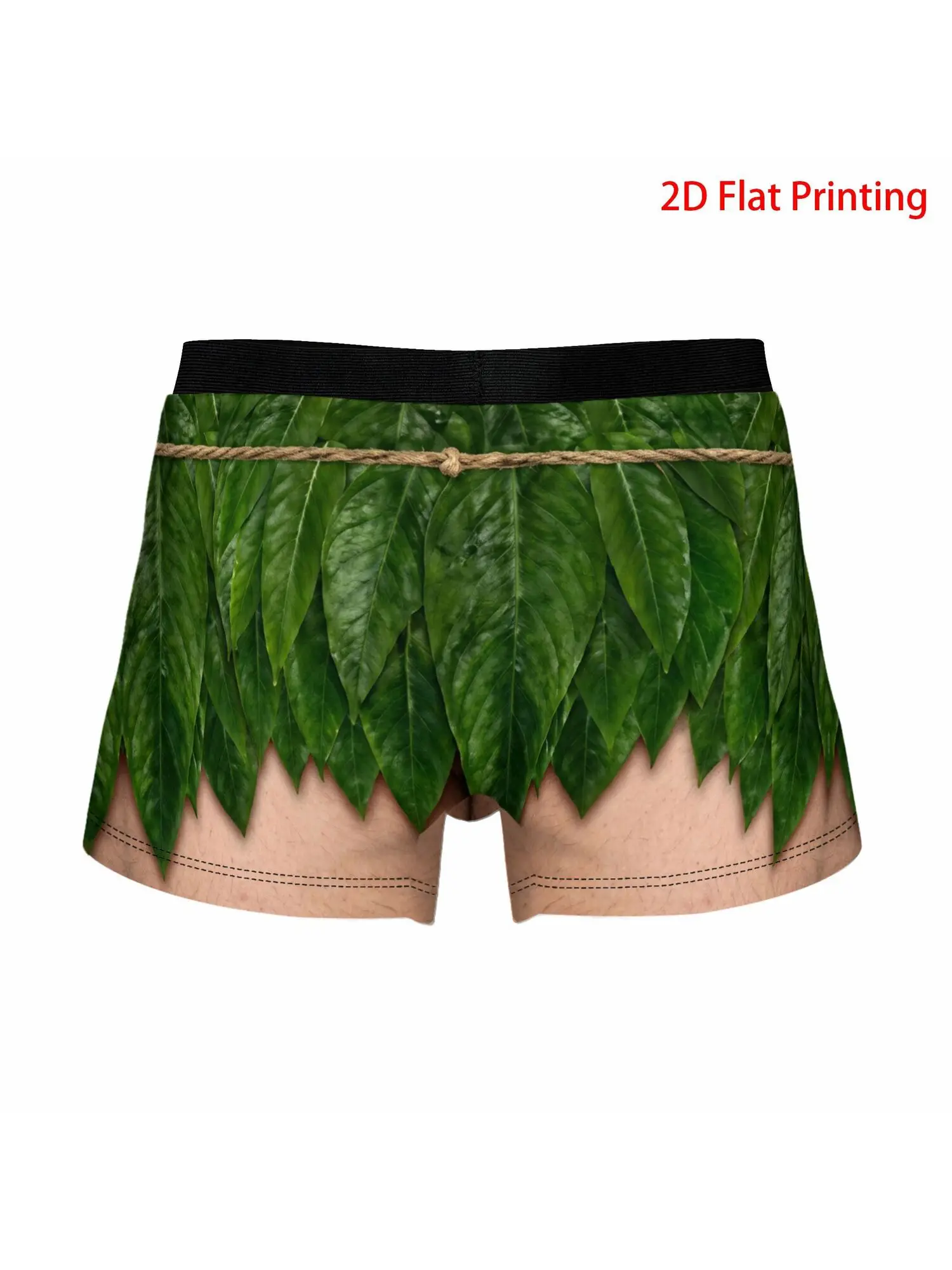 Customization Printed Design Not Textured 1pc Interesting Funny Green Leaf Nature Funny Pattern Underpants Homme Panties For Man