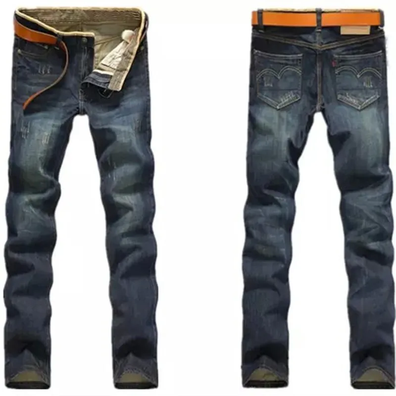 Denim jeans para homens calças retas finas micro estiramento designer jeans para masculino solto jeans com bolso streetwear