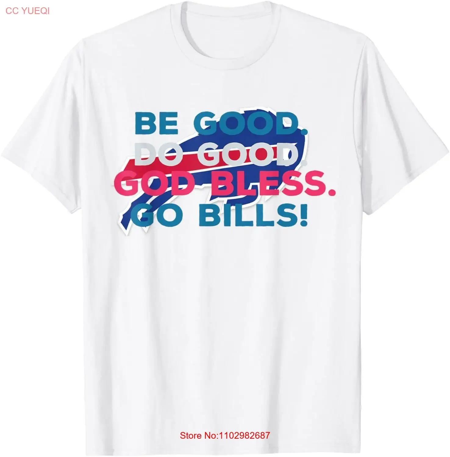 Футболка Be Good Do God Bless Go Bills, винтажная стираная дизайнерская одежда с рисунком, стильная повседневная уличная одежда, мягкая дышащая одежда Футболка Be Good Do God Bless Go Bills, винтажная стираная дизайнерская одежда с рисунком, стильная повседневная уличная одежда, мягкая дышащая одежда