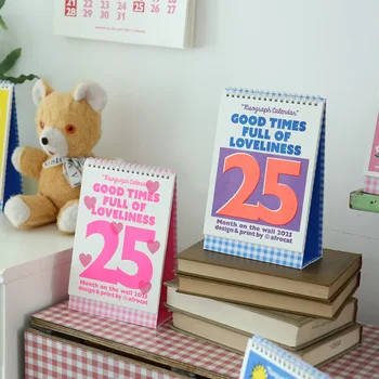 2025, neuer Tischkalender, Neujahrsgeschenk, kreative Büro-Desktop-Dekoration, Foto-Requisiten, schöner Kalender, Tischkalender