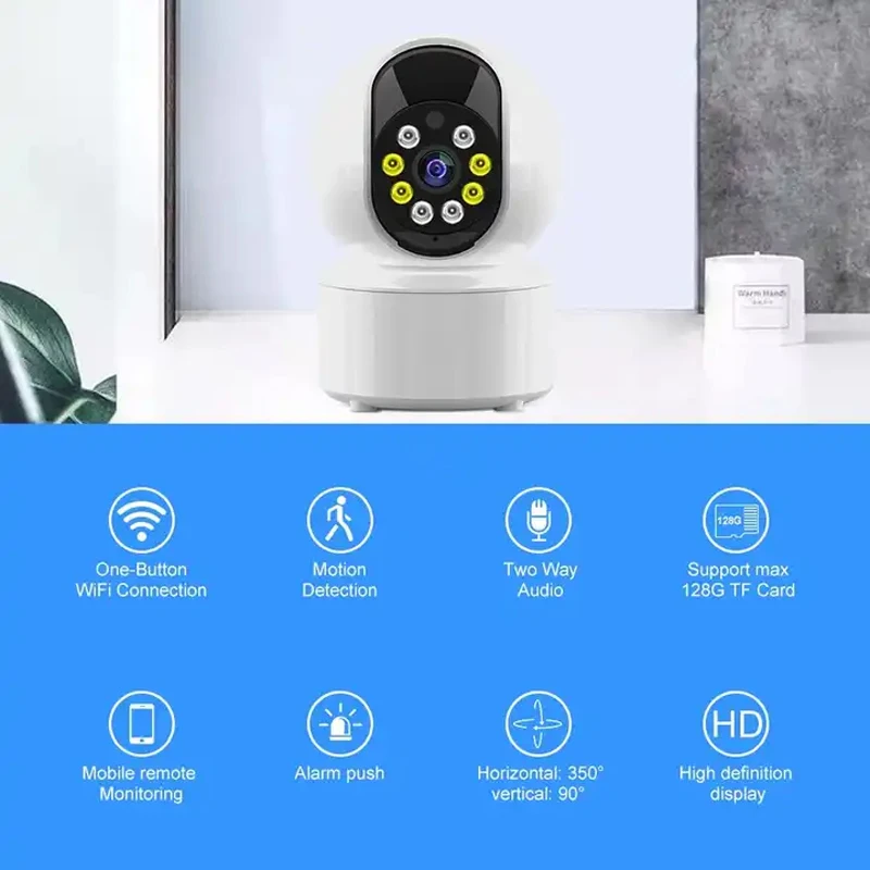 Hot Selling Indoor 2MP HD Small CCTV Camera WiFi IP Surveillance Camera with Two Way Audio Camera for Baby Monitor Home Security