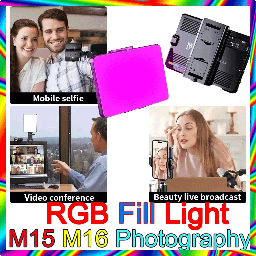 RGB Photography Fill Light Rechargeable Portable Video Light Bi-Color RGB Light for Live Broadcast Video Shooting pocket light