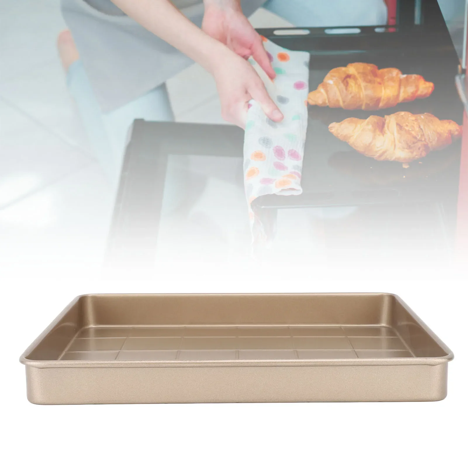 Sheet Pan Multifunctional Carbon Steel Baking Sheet Tray Non Stick Rapid Heating Oven Trays For Puff Pastry Cupcakes