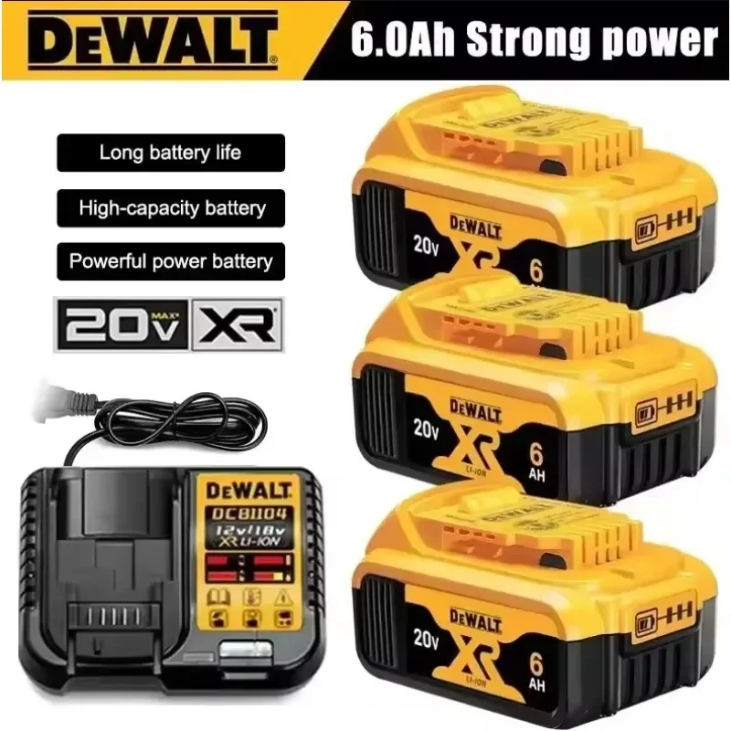 New 100% Original 6Ah 20V Dewalt Power Tool Battery DCB206 Compatible with DCB205 DCB200 - High-Quality Replacement for Your Too