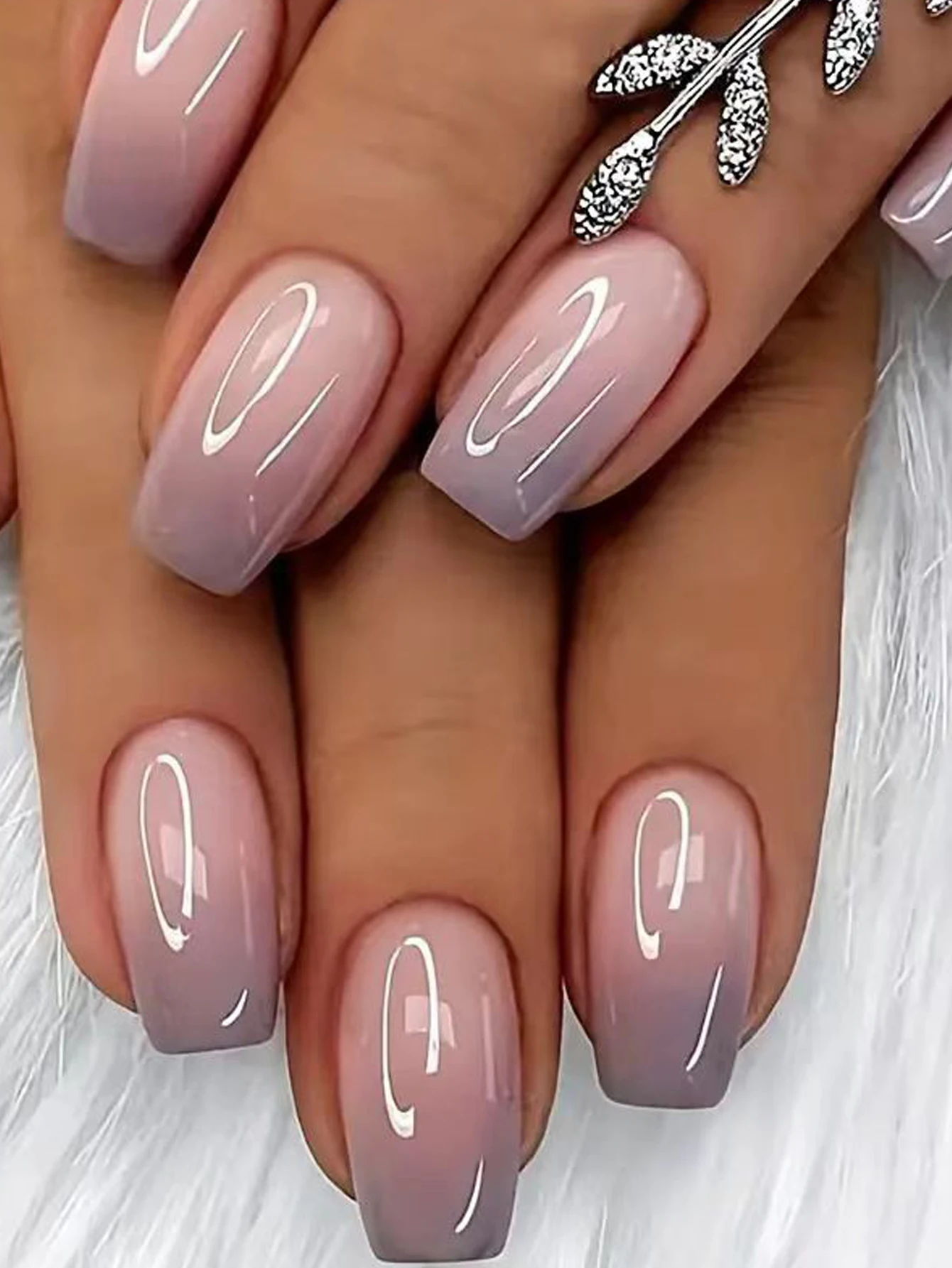 ARTAUG 24 Stück glänzende rosa Nägel zum Aufdrücken, mittelgroß, quadratisch, künstlicher Nagel, eleganter Stil, künstlicher Nagel, vollständige Abdeckung, künstlicher Nagel für stilvolle Frauen – Detail 9