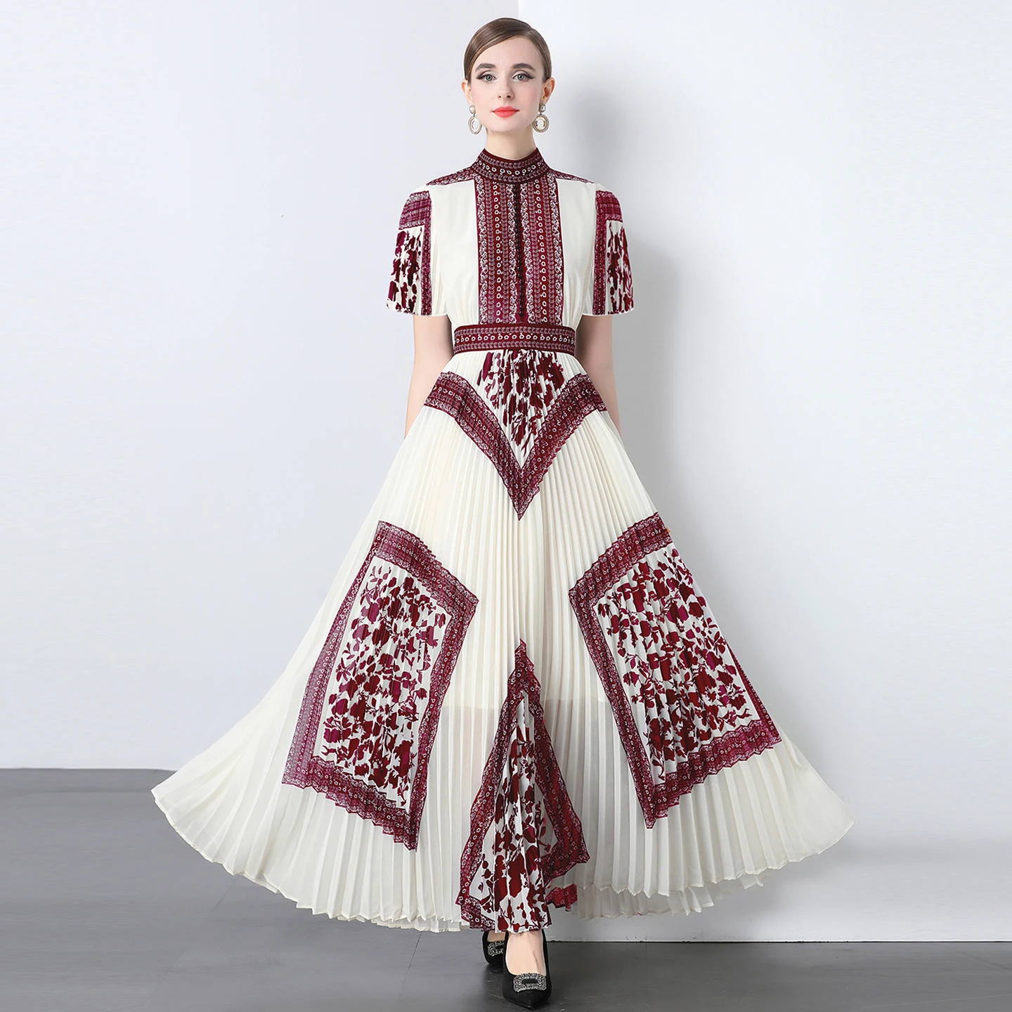 Ele European Court Sle longo oversized contornado Dr feminino Faion ow off oulder vestido de baile com saia de camada dupla