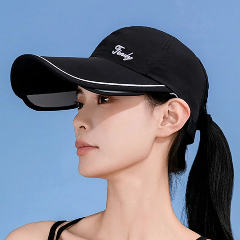 

Thin Wide Brim Sunscreen Baseball Hat Quick Dry Sun Protection Retractable Sun Hat Foldable Visor Sunscreen Hat Running