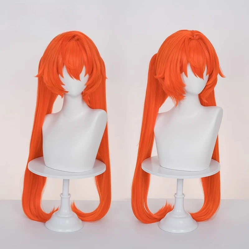 ZZZ Orphie Cosplay perruque avec Double queue de cheval femmes perruque Orange Cosplay Anime résistant à la chaleur perruque synthétique pour Costume d'halloween
