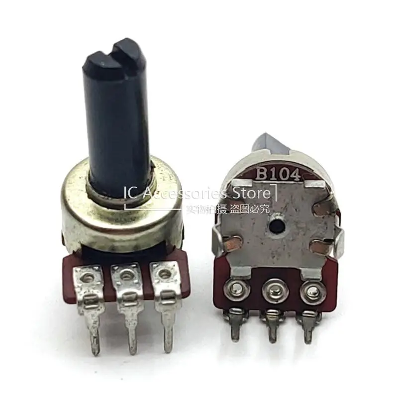 1PCS 121 Type Single Vertical 3 Pin B10K B50K B100K Audio Power Amplifier Potentiometer B103 B503 B104 Handle Length 15MM