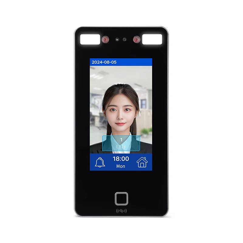 

Visible Light AI Dynamic Face Access Control Attendance Machine WiFi TCP/IP Support Fingerprint Face ID Card Recognition