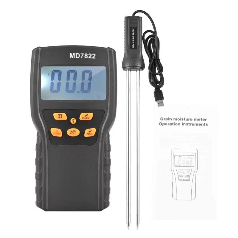 

Grain Moisture Meter Moisture Content Analyzer Digital Tester Humidity Tester with 12 Inch Extra Long Probe