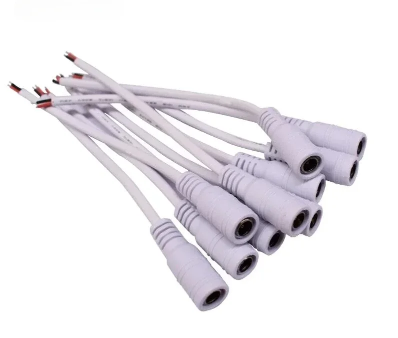 1/5/10 قطعة 5.5x2.1 مللي متر تيار مستمر ذكر أنثى كابل توصيل الطاقة سلك مهايئ الرافعة موصل ل CCTV لون واحد 3528 5050 LED مصباح لاصق #2