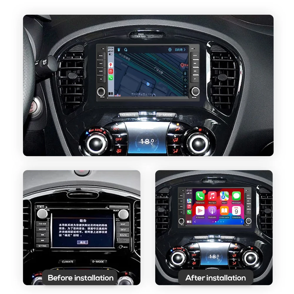 Android 14 Car Radio For Nissan Juke Livina Sunny Infiniti ESQ GPS Universal Carplay Multimedia Player Navigation 256G Bluetooth