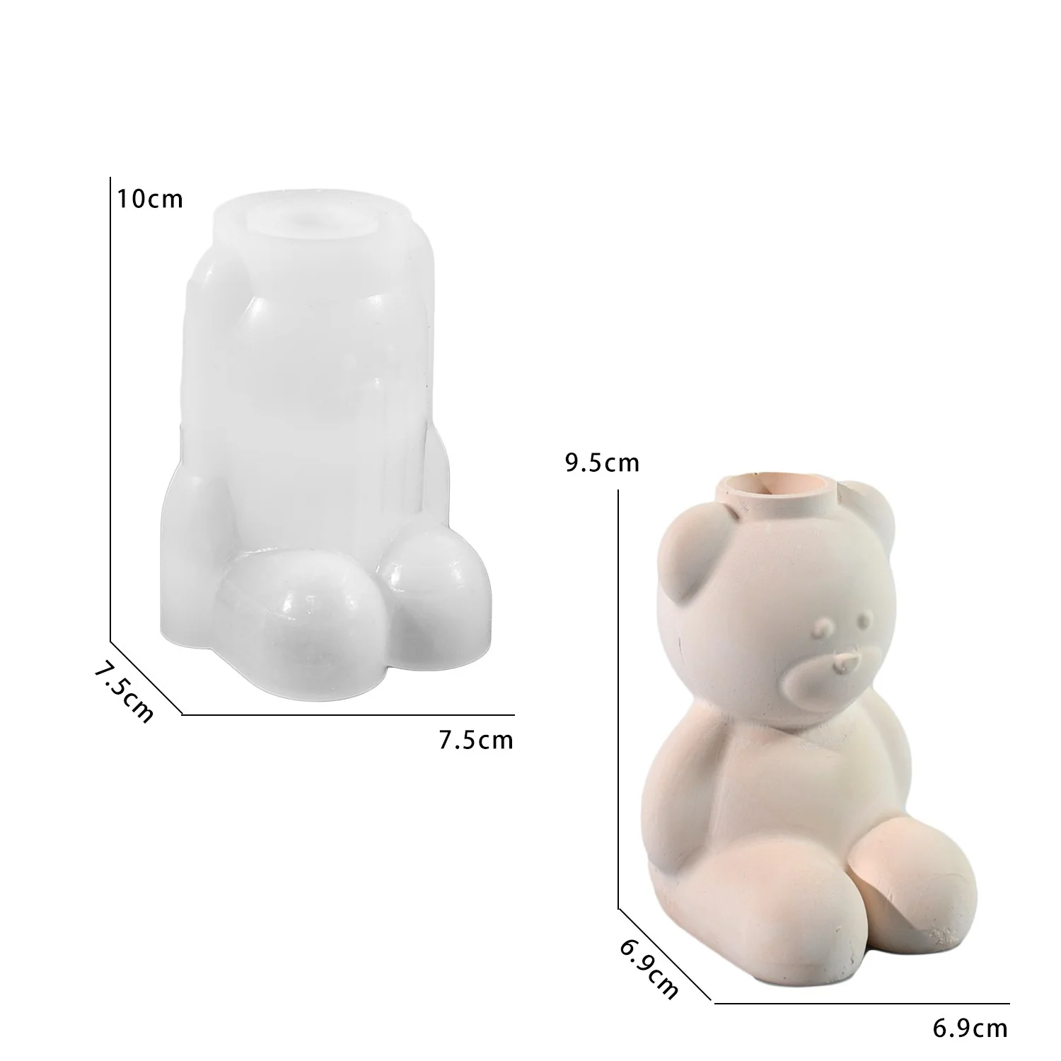 DIY Epoxidharz-Gießform, sitzender Bär, Blumenvase, Silikonform, einfache Heimdekoration, Ornament