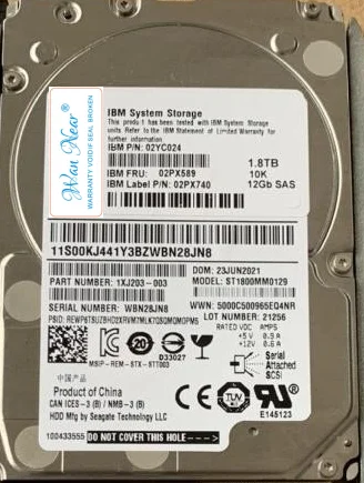 

For 02PX589 02PX740 02YC024 1.8TB 10000RPM SAS 12Gb 2.5