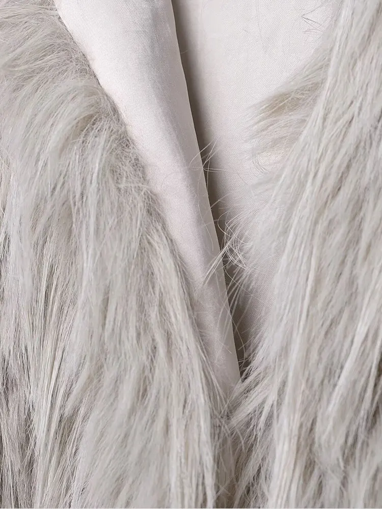 NLZGMSJ 2025 Cappotto invernale da donna in pelliccia sintetica moda cappotto a maniche lunghe femminile chic elegante capispalla caldo spesso