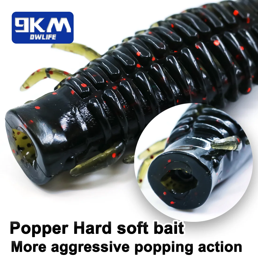 5 Stücke 8 cm Topwater Popper Weiche Köder Bass Angelköder Swimbaits Libelle Larve Köder Süßwasser Forelle Panfish Wels Barsch – Detail 1