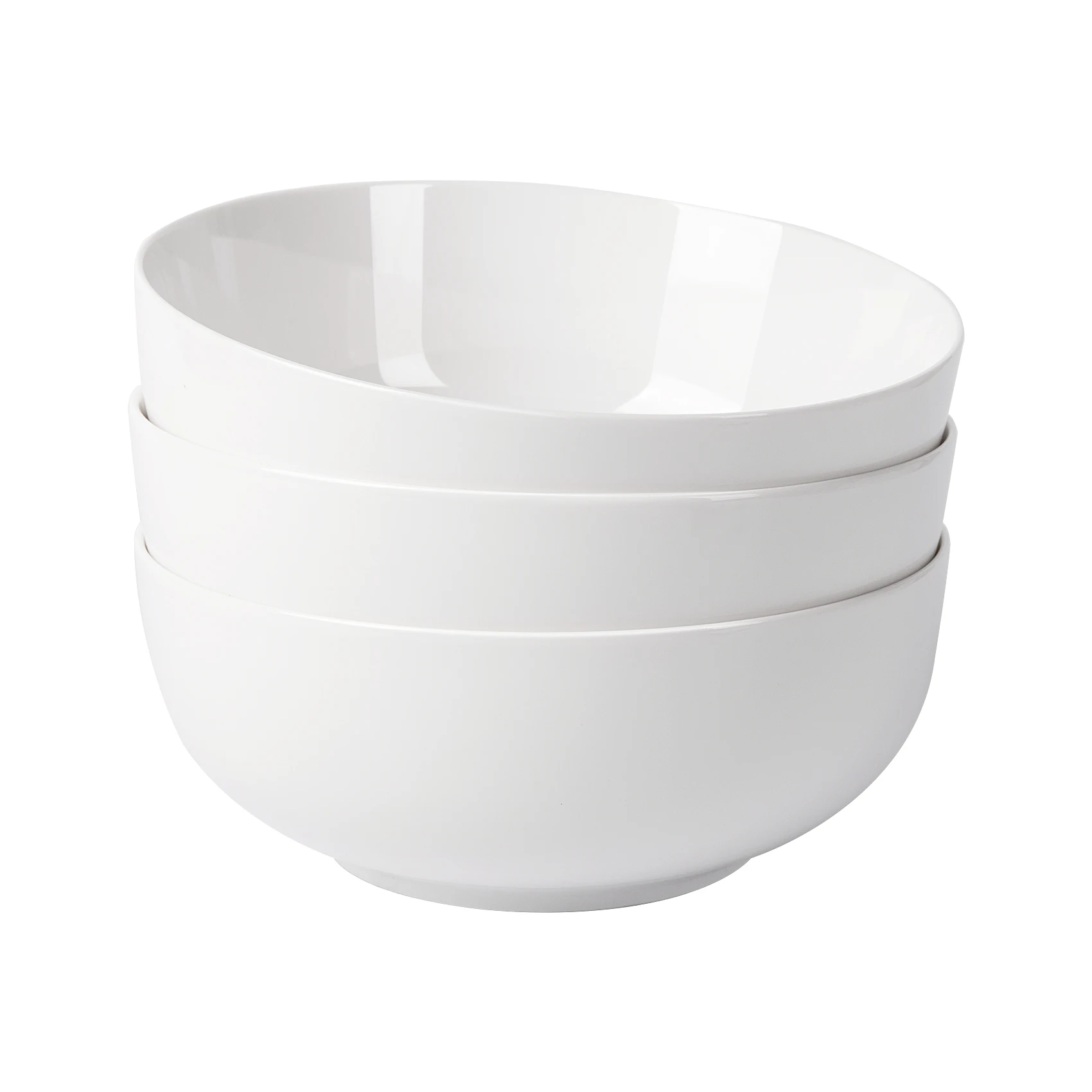 

64 Ounce Porcelain Bowls Set 3 Pack Premium White Ceramic Bowls for Cereal, Soup, Salad, Pasta, Prep, Rice, Ice cream, Microwave