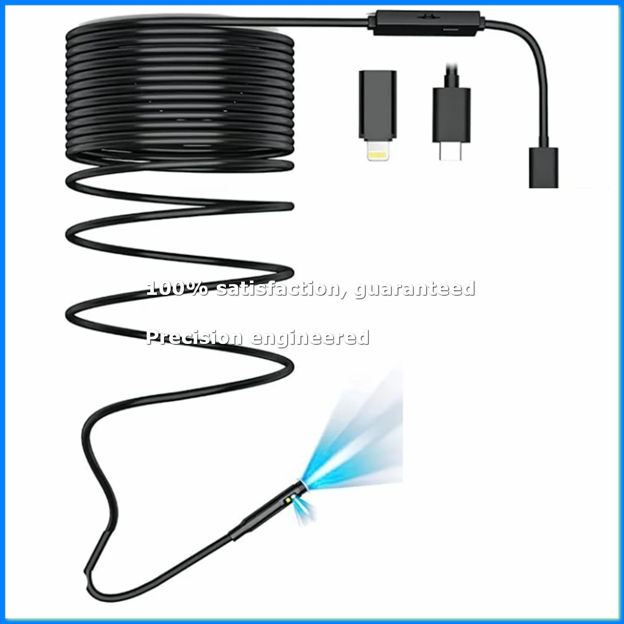 ●Endoscope Inspection Camera,8 LED Lights, IP67 Waterproof Snake Cable Compatible with Home & Automotive Inspection Tool-A57M