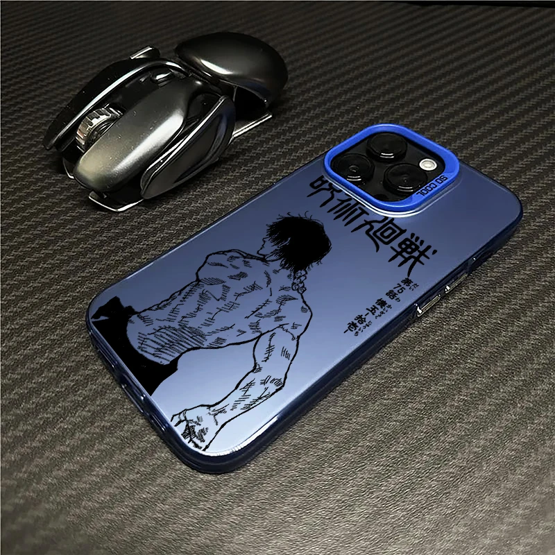 Jujutsu Kaisen Fushiguro Toji per iPhone 15 14 13 12 11 Pro Max XS Max X XR 7 8 Plus 6S custodia per telefono argento colorato moda