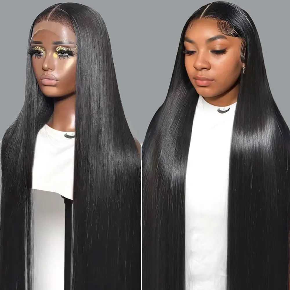 30 38 Inches Straight Lace Front Wigs Human Hair Brazilian 13x4 13x6 HD Transparent Lace Frontal Wig 7x5 Glueless Wig Preplucked