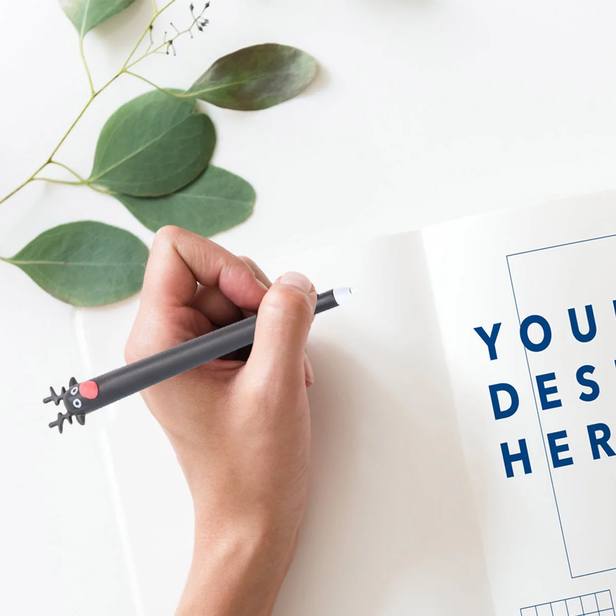 

8 шт., рождественская шариковая ручка в форме оленя, синие чернила, зонтик, дизайн, мини-ручки, гладкое письмо, удобная ручка для школы, офиса