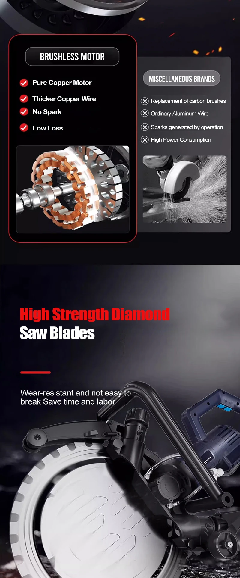 4500 W Ringsäge Hochfrequenz Elektrische Ringsäge Maschine Beton Wand Schneiden Maschine Beton Cutter – Detail 4
