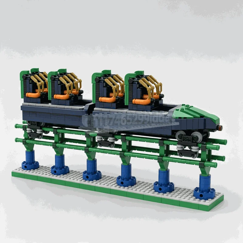 NEW 1579PCS Roller Coaster Train MOC Building Blocks Amusement Park Ride Scene DIY Assembly Brick Model Display Collectible Gift