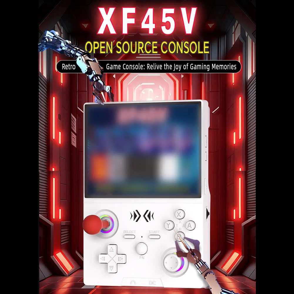 

XF45V Handheld Game Console ABS 4.5 Inch HD Screen Open-source Linux-System Retro Video Player Built-in 18,000+ Classic Games