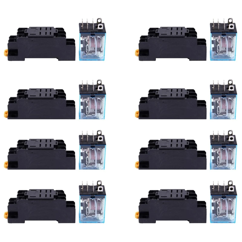 

【Горячая】8X LY2NJ HH62P-L JQX-13F Катушка переменного тока 220 В DPDT Силовое реле 8-контактный W разъем PTF08A