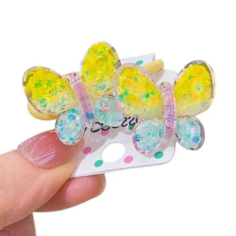 652F 1Pair Butterfly Tóc sợi dây tóc ngọt ngào Kids Kids Người giữ bím tóc phụ kiện