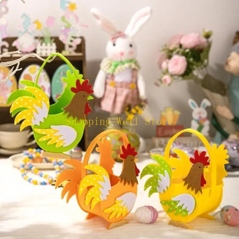 Paquete KX4B 4 bolsas mano Pascua funcionales para diversión dulces, juguetes y huevos caza