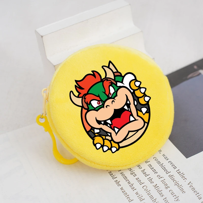 Super Marios Plush Coin Purse Keychains Kids Anime Mini Wallet Boys Girls School Travel Money Bag Fashion Key Ring Pouch Gift