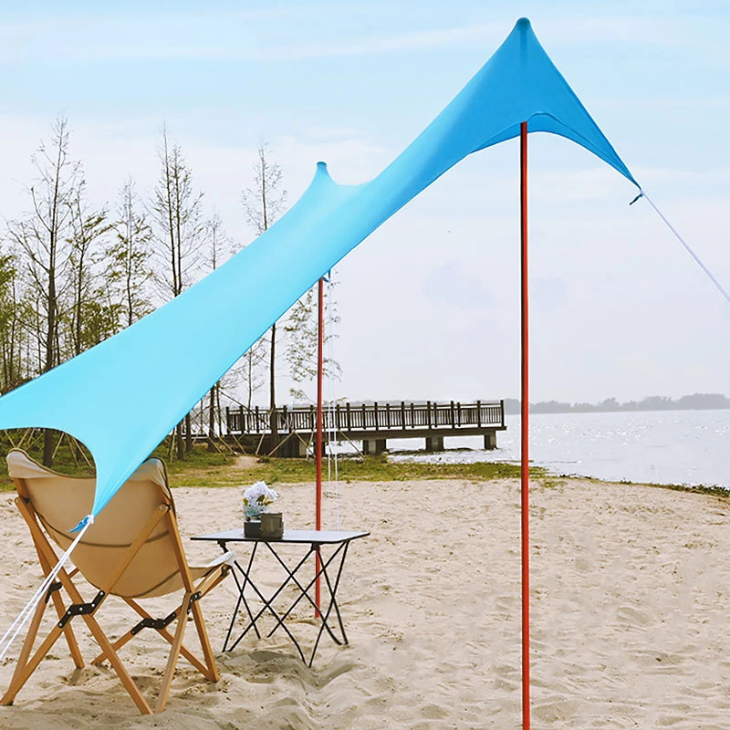 1.7M/2M Length Outdoor Aluminum Alloy Canopy Telescopic Pole Beach Tent Support Rod Camping Accessories with Top Ball Hall Staff