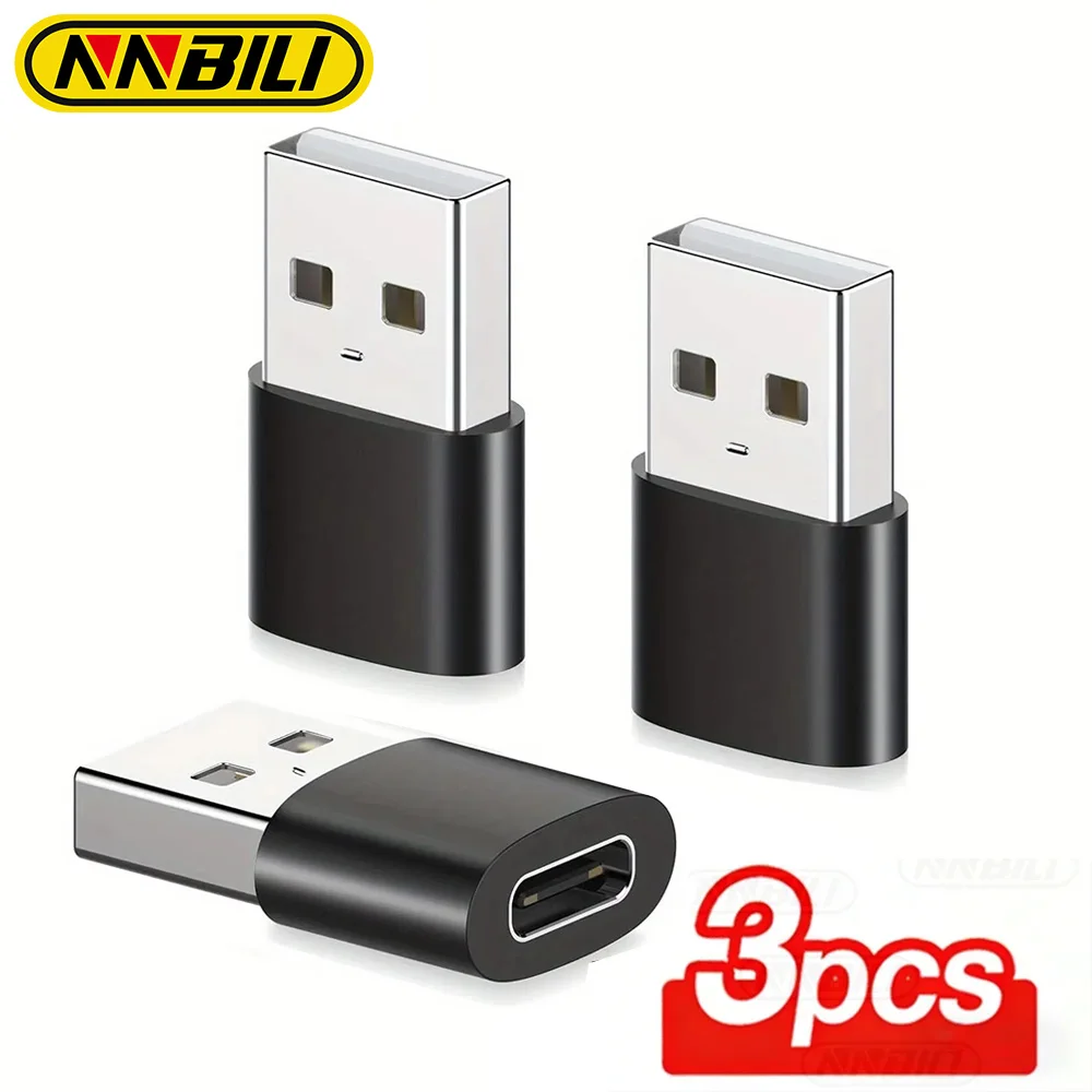 NNBILI 3pcs OTG USB to USB C Adapters Durable Metallic Build Universal Compatibility Including iPhone Samsung S26 IWatch AirPods