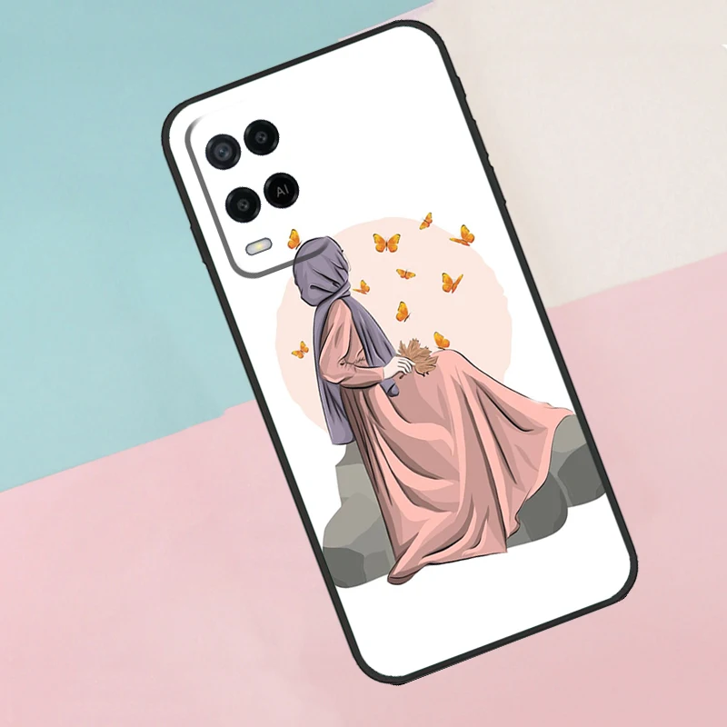 Muslim Islamic Arabic Hijab Gril For Oppo A16 A76 A96 A15 A80 A60 A40 A94 A54 A98 A78 A18 A38 A58 A17 A77 A74 A57S Phone Case view 4